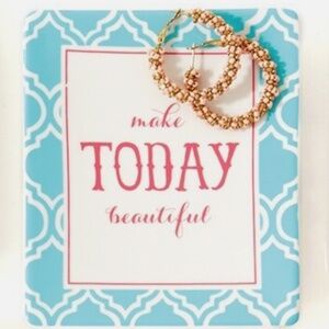 NEW TWO'S COMPANY CHIT CHAT DESK TRAY TRINKET DISH MAKE TODAY BEAUTIFUL